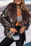 Women's Casual Lapel Fur Collar Coat