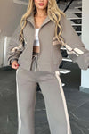 Women's Casual Contrast Web Sports Suit