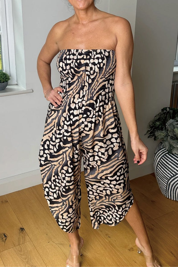 Printed bandeau jumpsuit