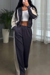 Women's Casual Lapel Contrast Color Two-piece Suit