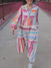 Retro Geometric Pattern Women's Long Shirt Dress