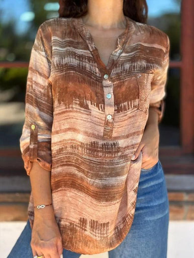 Casual Sequins Buttoned Long Sleeve Top