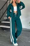 Women's Casual Contrast Web Sports Suit