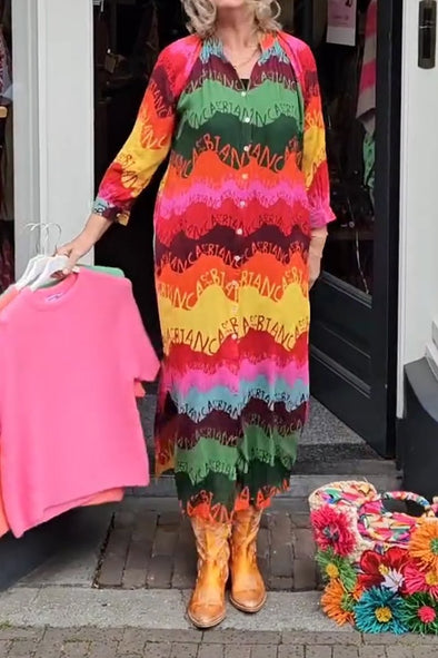 Rainbow print dress