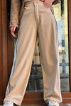 Women's casual side-block wide-leg pants